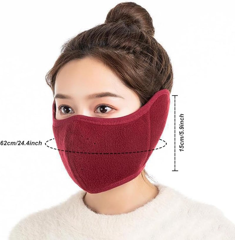 TecHong Unisex Winter Warm Mask with Ear Cover - 360 Degree Wrap Dustproof Breathable Half Face Mouth Cover Face Earflaps - Image 2